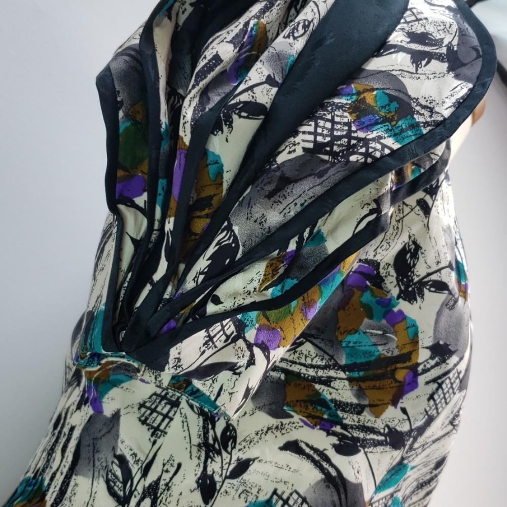 GET YOUR 80S ON! 100% SILK 2 PIECE OUTFIT SIZE 8 - Picture 3 of 7